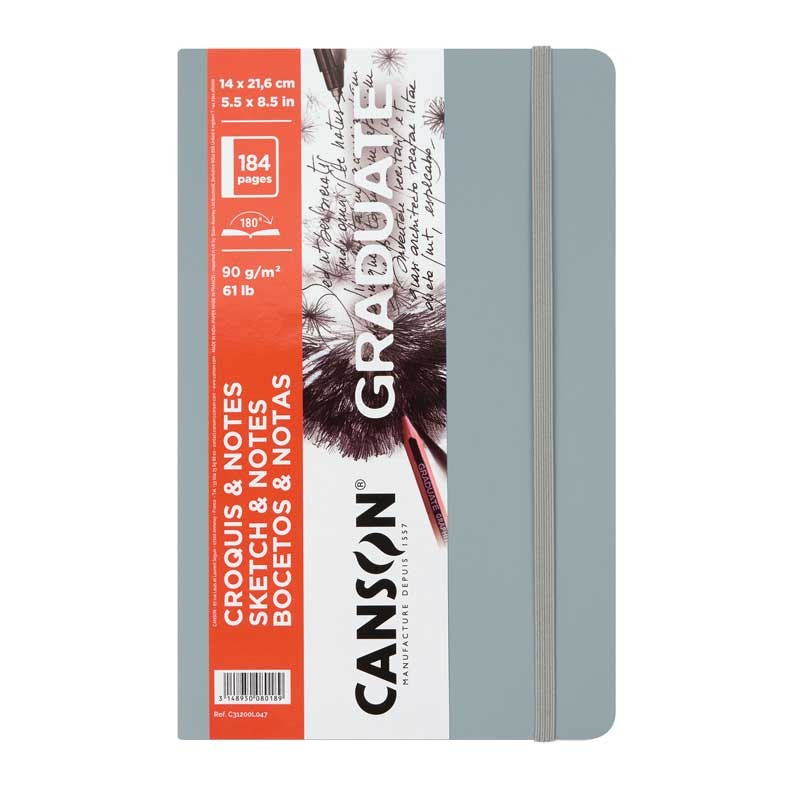 Szkicownik Graduate Sketch &amp; Notes Canson 14 x 21.6 cm 90 g 184 str. jasnoszary