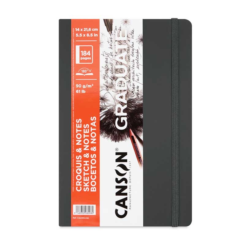 Szkicownik Graduate Sketch & Notes Canson 14 x 21.6 cm 90 g 184 ark. ciemnoszary 01