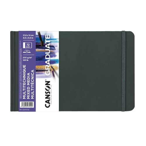 Szkicownik Graduate Mixed Media Canson A5, 200 g, 72 strony, twarda oprawa, poziomy