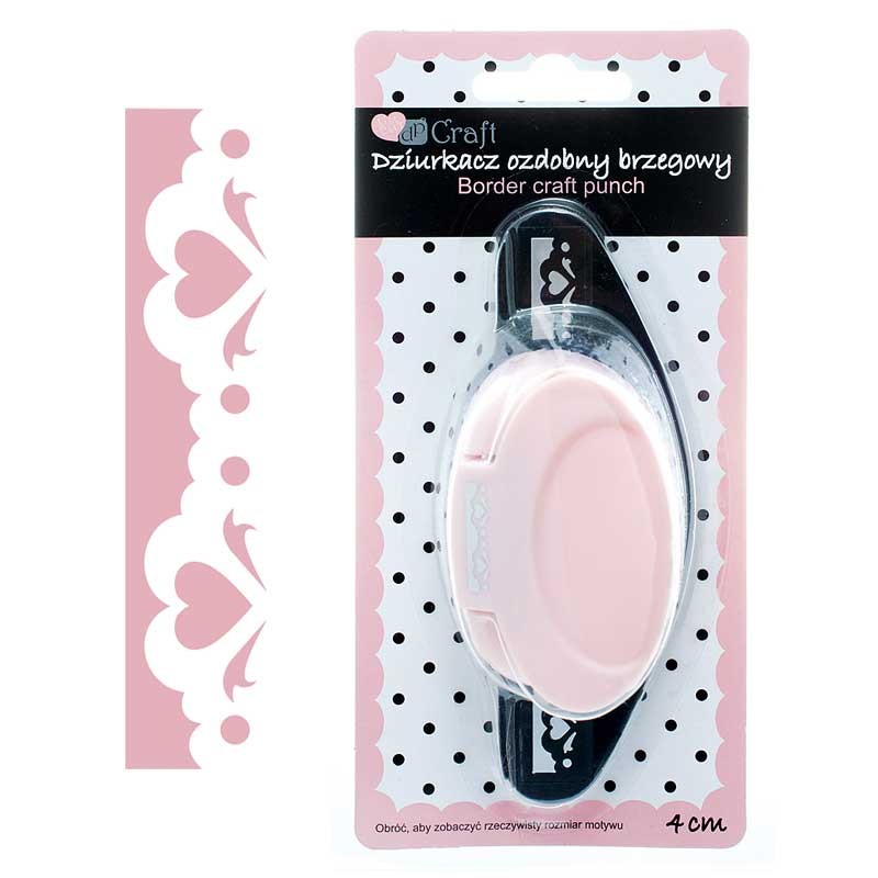 Dziurkacz brzegowy 4 cm dpCraft serca 01