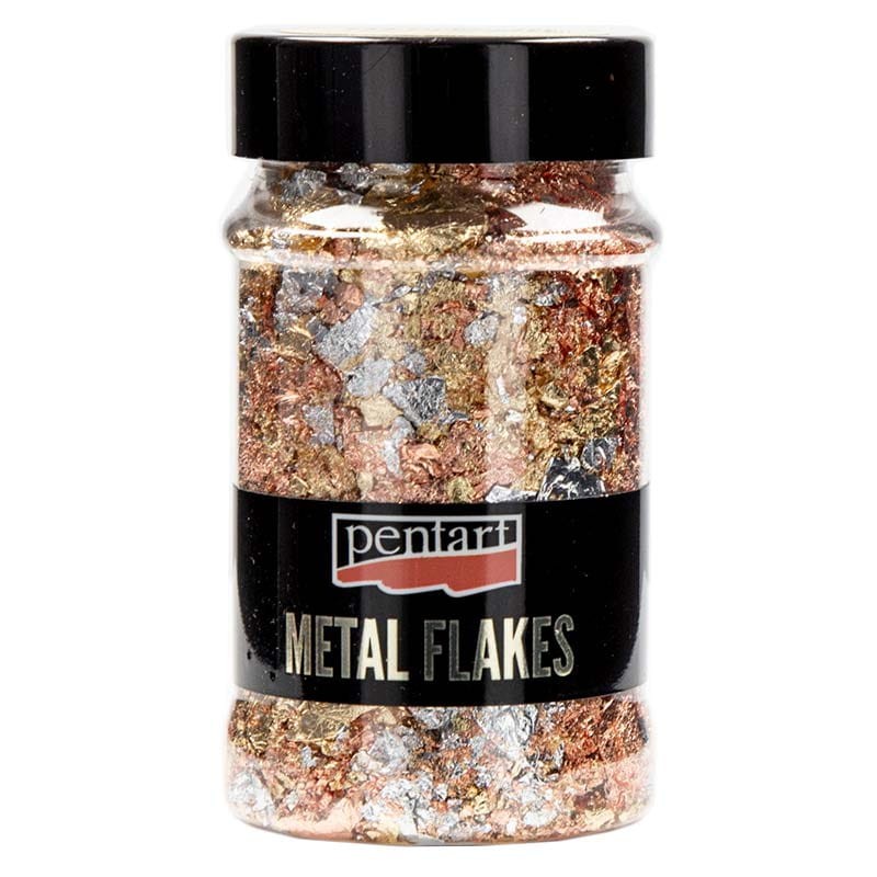 Pentart-Folia-w-płatkach-100-ml-srebro-miedż