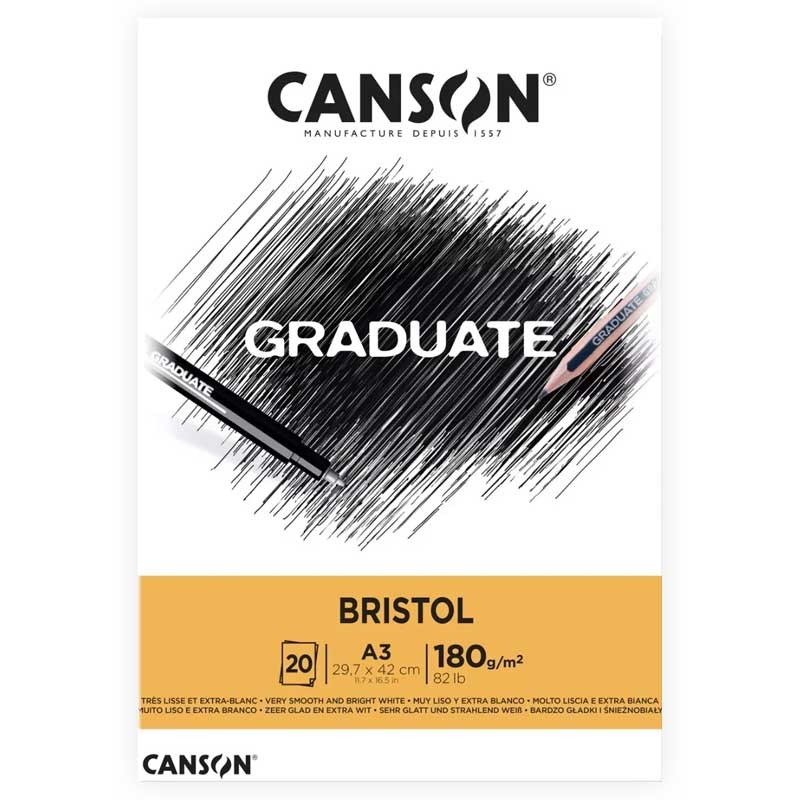 Blok Canson Graduate Bristol A3 180 g 20 ark. 01