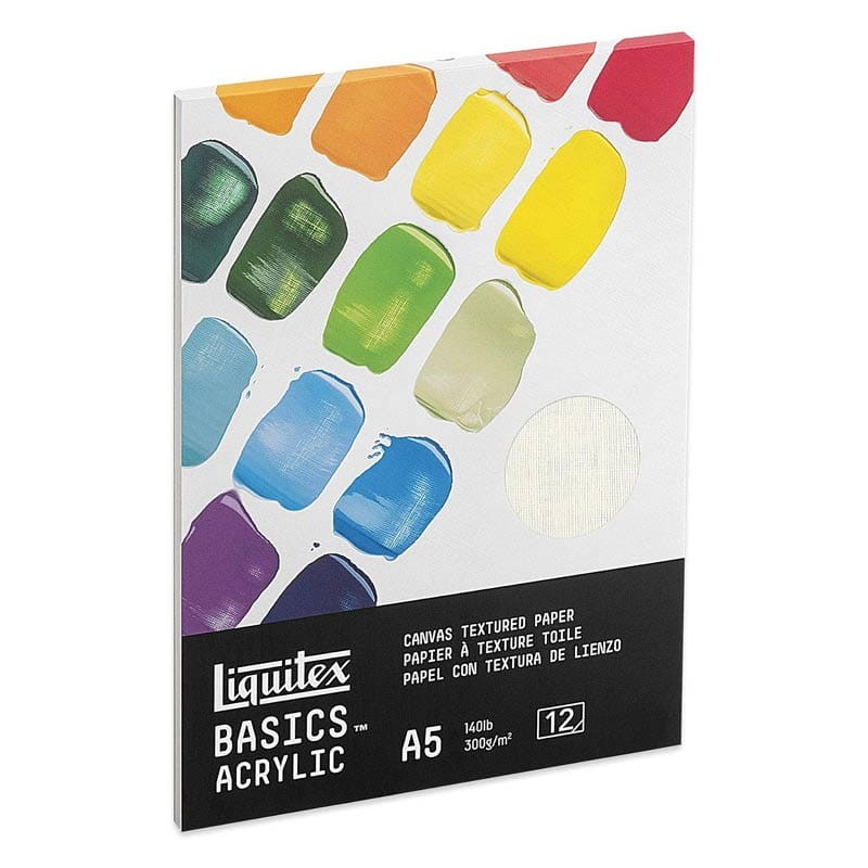 Blok do farb akrylowych Liquitex Basics Paper - A5, 300 g, 12 ark. 03