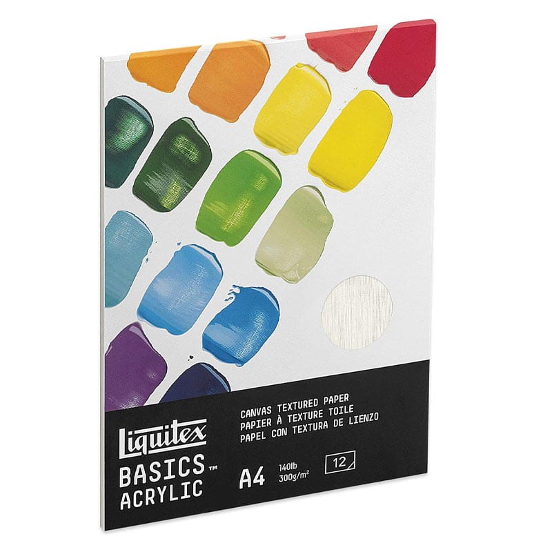 Blok do farb akrylowych Liquitex Basics Paper - A4, 300 g, 12 ark. 03