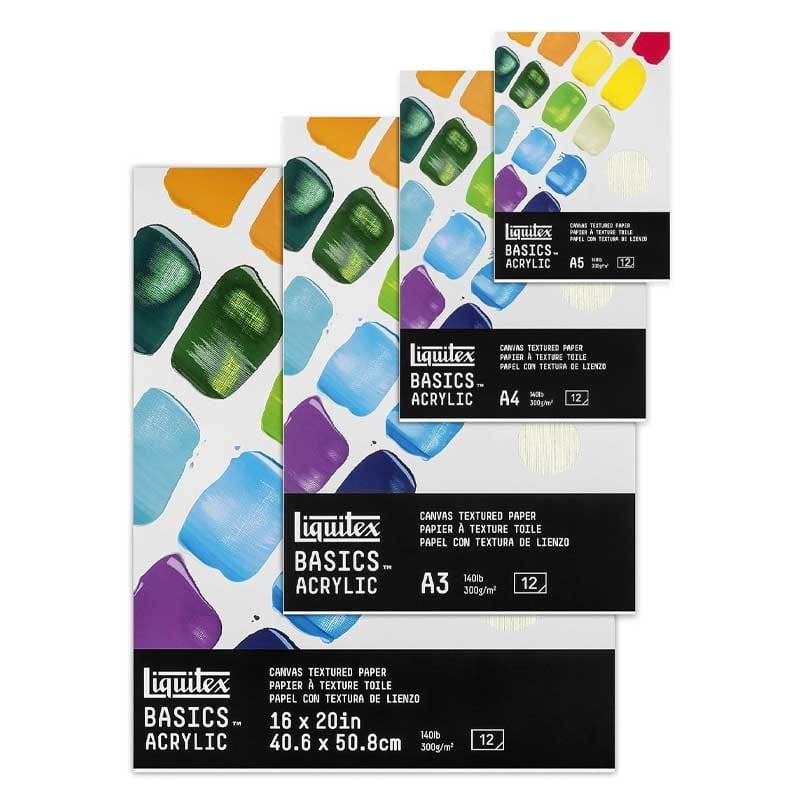 Blok do farb akrylowych Liquitex Basics Paper - 40,6 x 50,8 cm, 300 g, 12 ark. 03