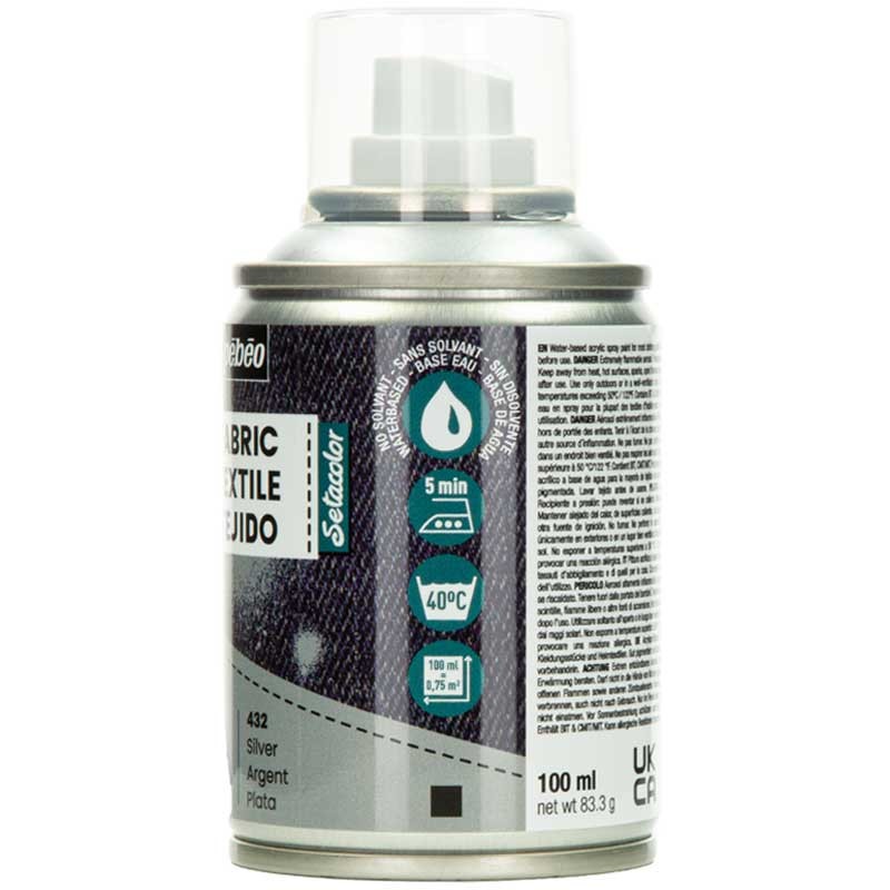 Farba do tkanin spray Pebeo Setacolor 7A 100 ml 432 Silver 02