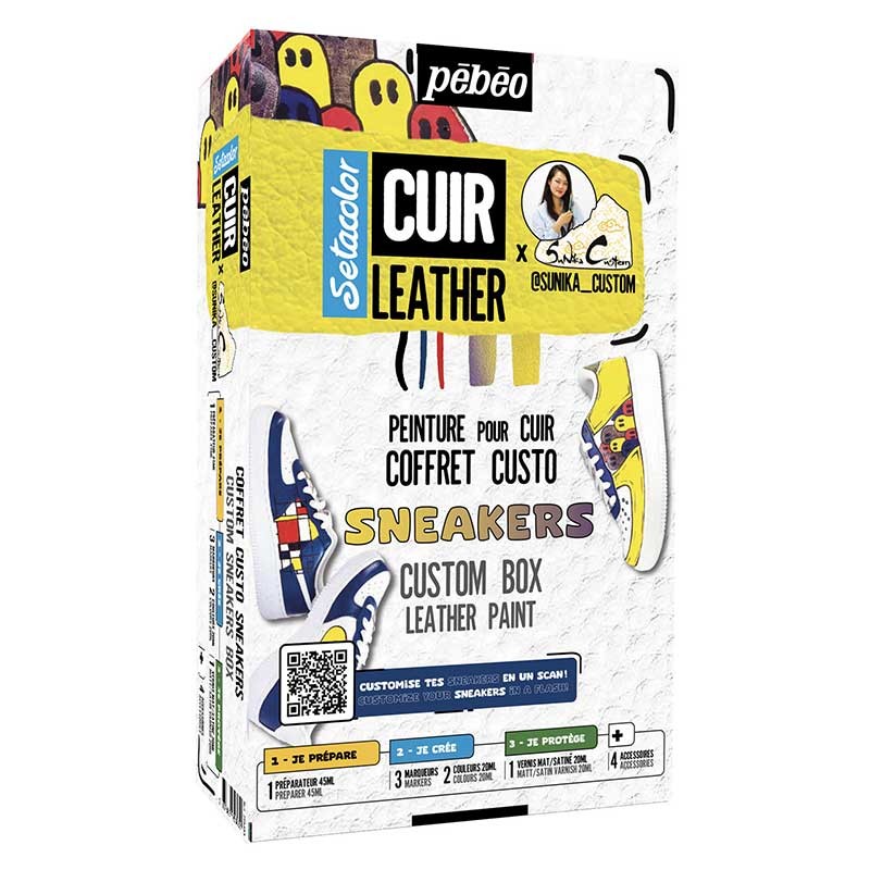 Farby do skóry Setacolor Cuir Leather Pebeo zestaw Sneakers 11 elementów 01