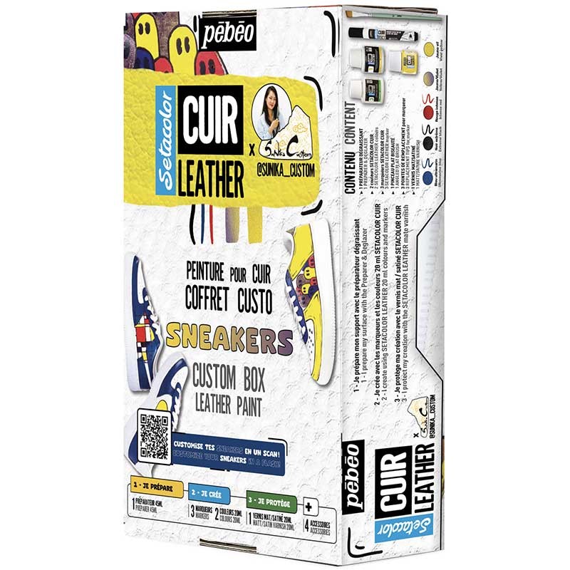 Farby do skóry Setacolor Cuir Leather Pebeo zestaw Sneakers 11 elementów 02
