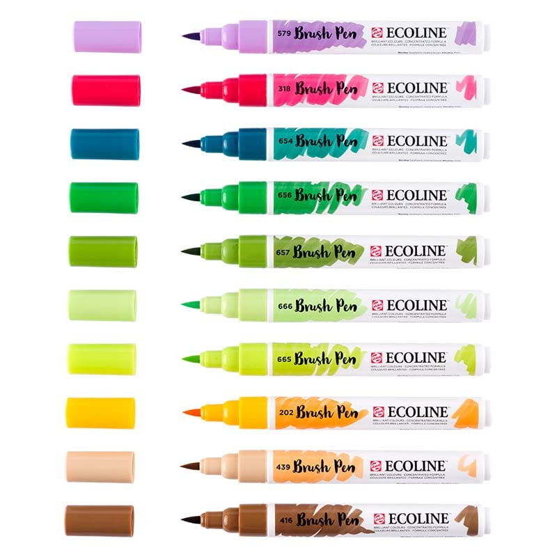 markery-ecoline-brush-pen-botanic-10szt-02
