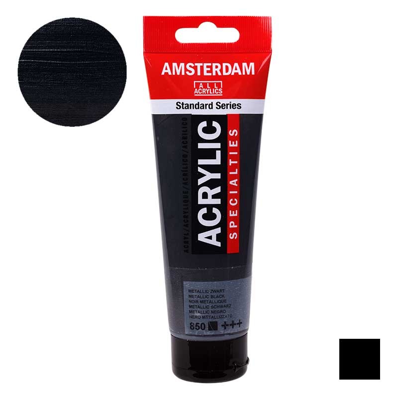 farba akrylowa Amsterdam Acrylic 120 ml 850 Metallic Black 01