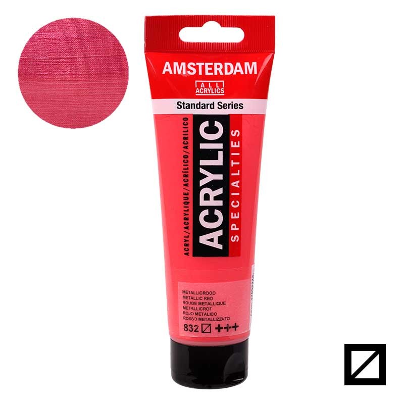 Farba akrylowa Amsterdam Acrylic 120 ml 832 Metallic Red 01