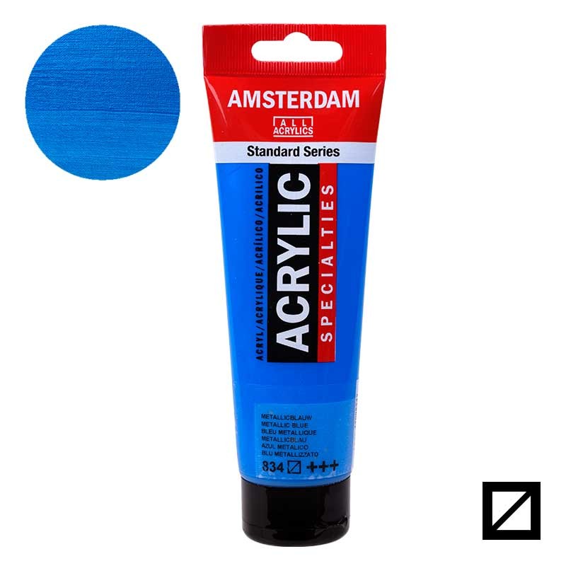 Farba akrylowa Amsterdam Acrylic 120 ml 834 Metallic Blue 01