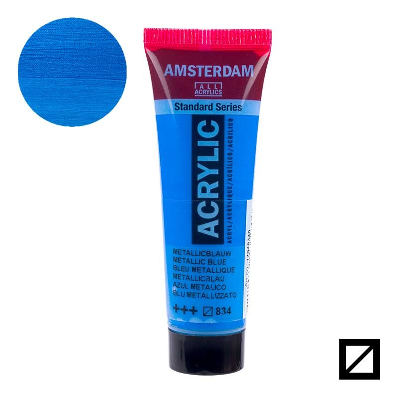 Farba akrylowa Amsterdam Acrylic 20 ml 834 Metallic Blue 01