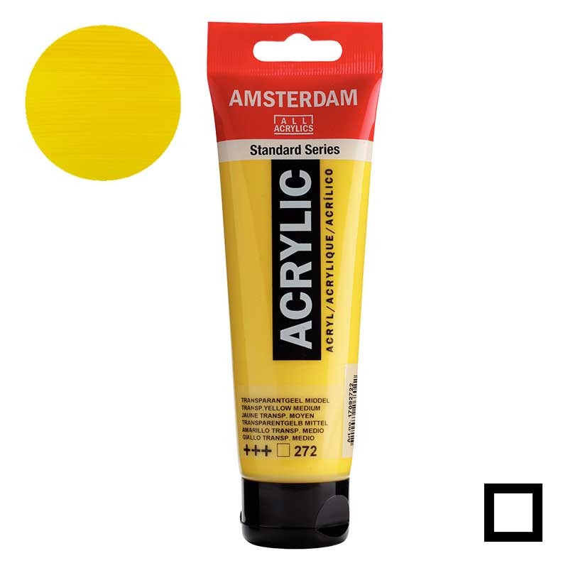 Farba akrylowa Amsterdam Acrylic 120 ml 272 Transparent yellow medium 01