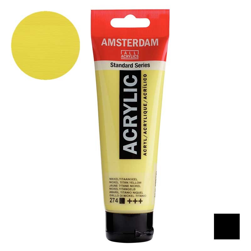 Farba akrylowa Amsterdam Acrylic 120 ml 274 Nickel titanium yellow 01