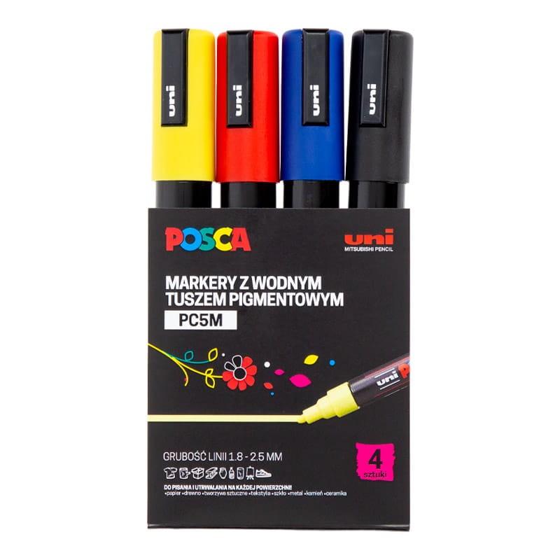 Zestaw markerów POSCA PC-5M zestaw - 4 szt.