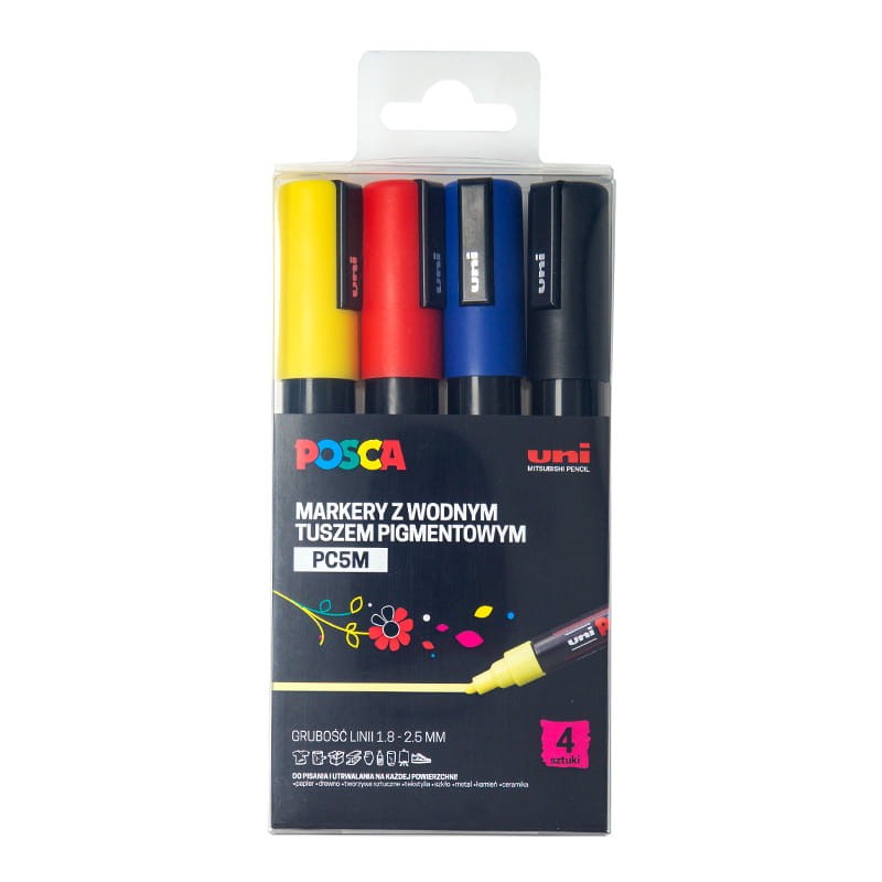 Zestaw markerów POSCA PC-5M zestaw - 4 szt.