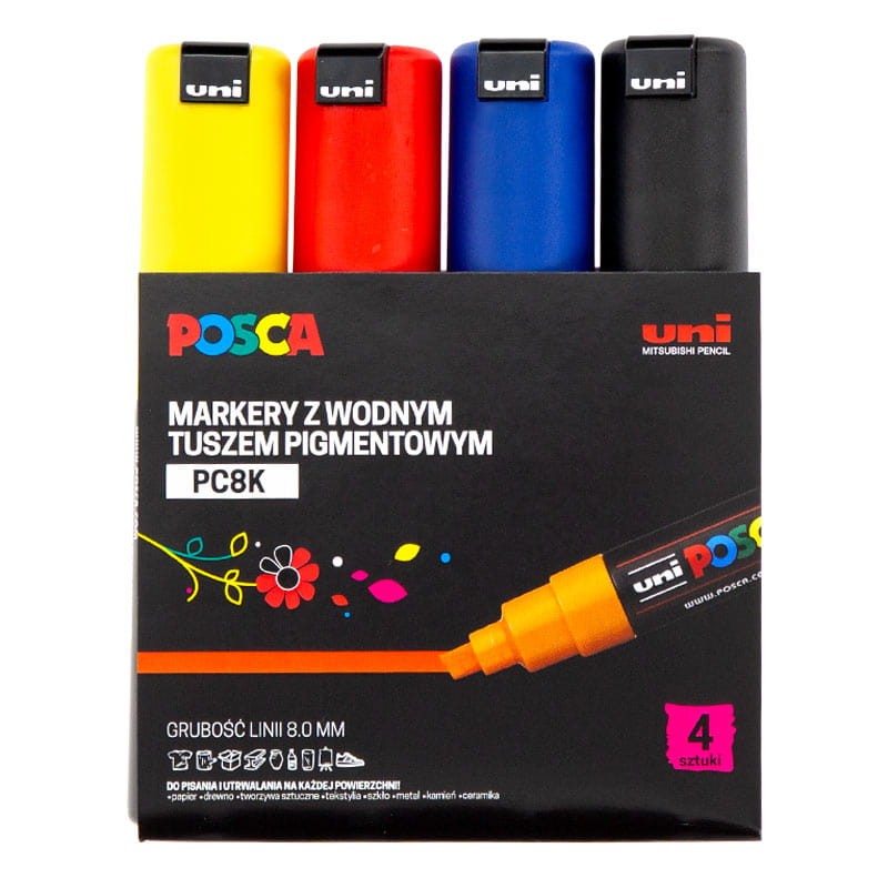 Zestaw markerów POSCA PC-8K zestaw - 4 szt