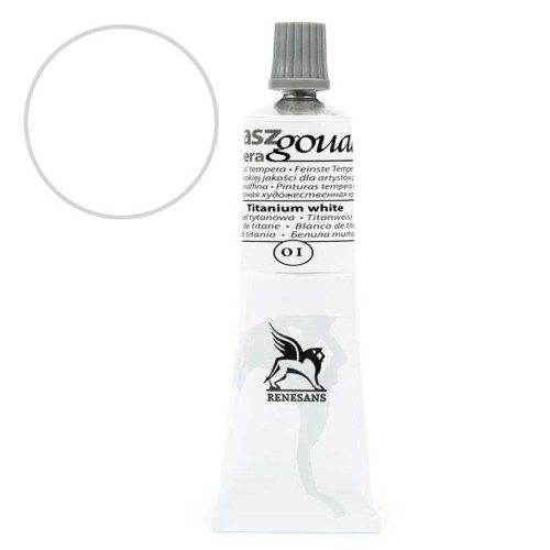 Farba Gouache Renesans 60 ml - 01 Biel tytanowa