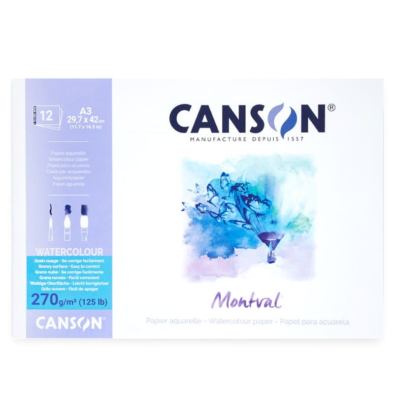 Blok do akwareli Canson Montval Torchon, Grain nuage - A3, 270 g, 12 ark. 01