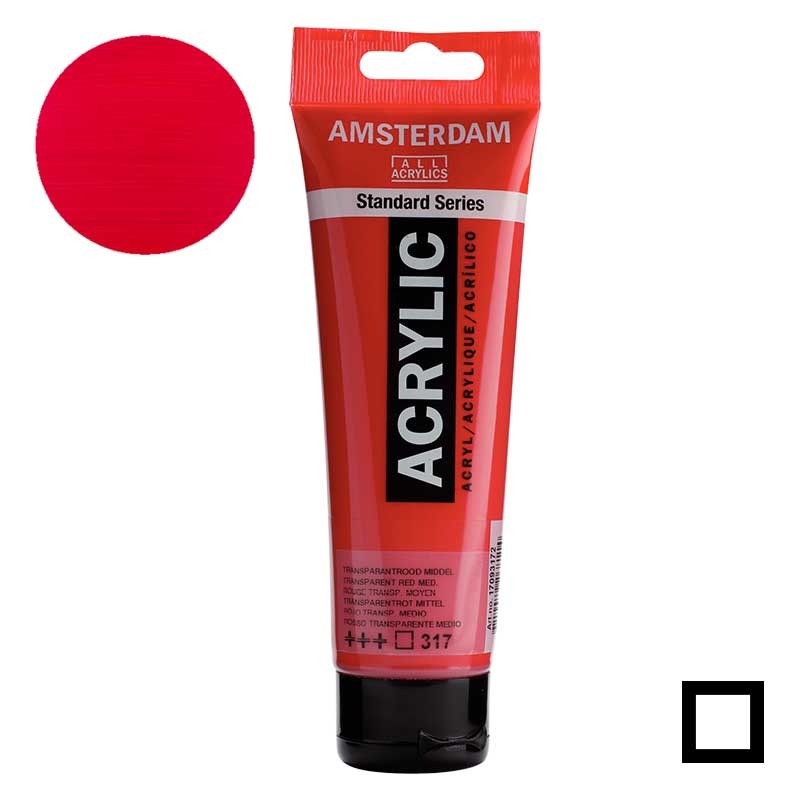 Farba akrylowa Amsterdam Acrylic 120 ml 317 Transparent red medium 01