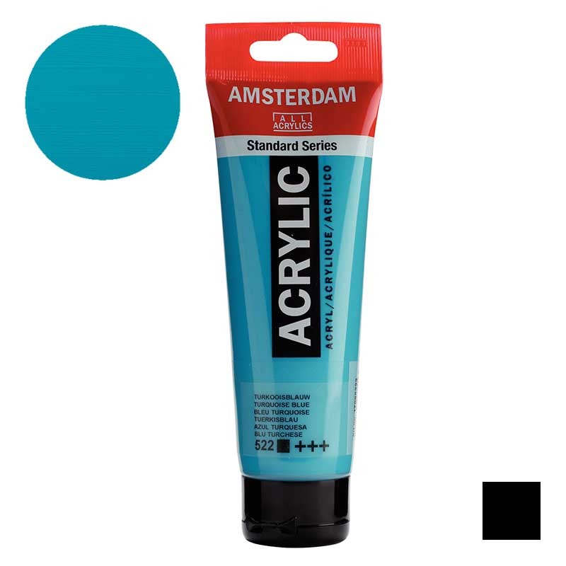 Farba akrylowa Amsterdam Acrylic 120 ml 522 Turquoise blue 01