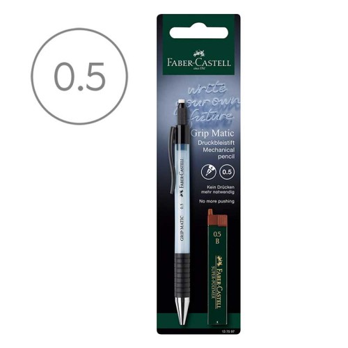 Ołówek automatyczny Faber-Castell Grip Matic - 0.5 mm błękitny + wkłady