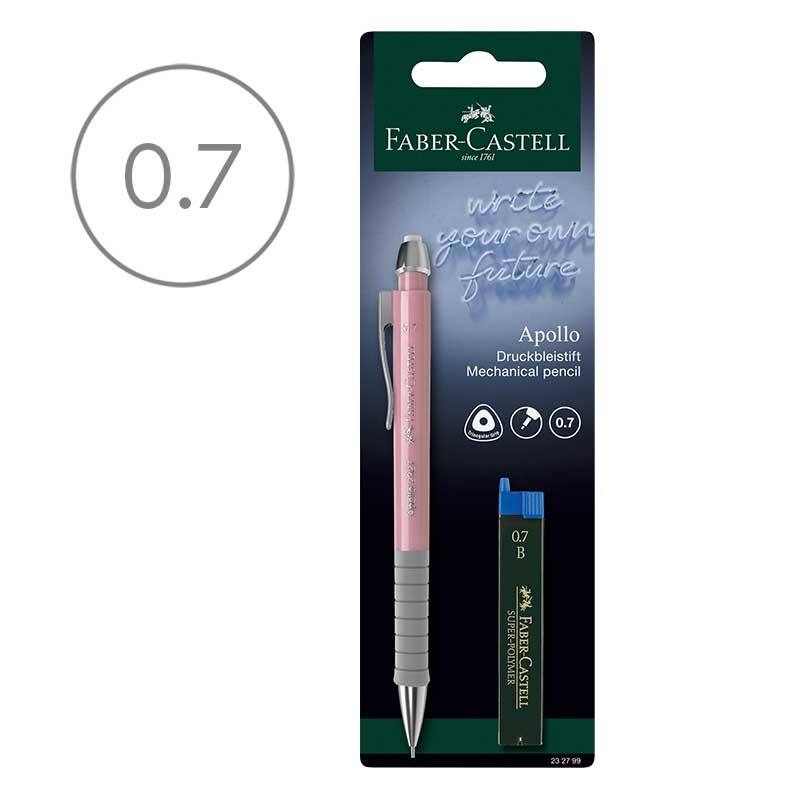 Ołówek automatyczny Faber-Castell Apollo 0.7 mm różowy + wkłady 01