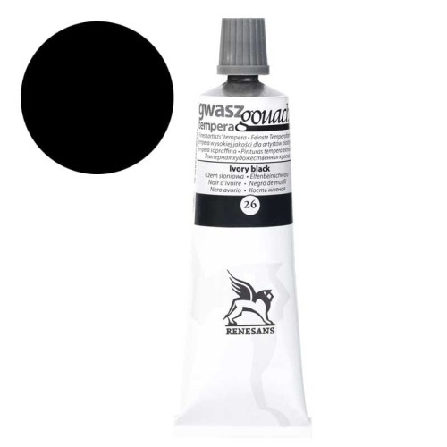Farba Gouache Renesans 60 ml - 26 Czerń kostna
