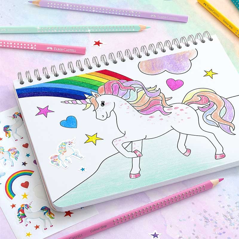 Kredki Faber-Castell Colour Grip 2001 Unicorn zestaw 10 szt. + 3 szt. + naklejki 04