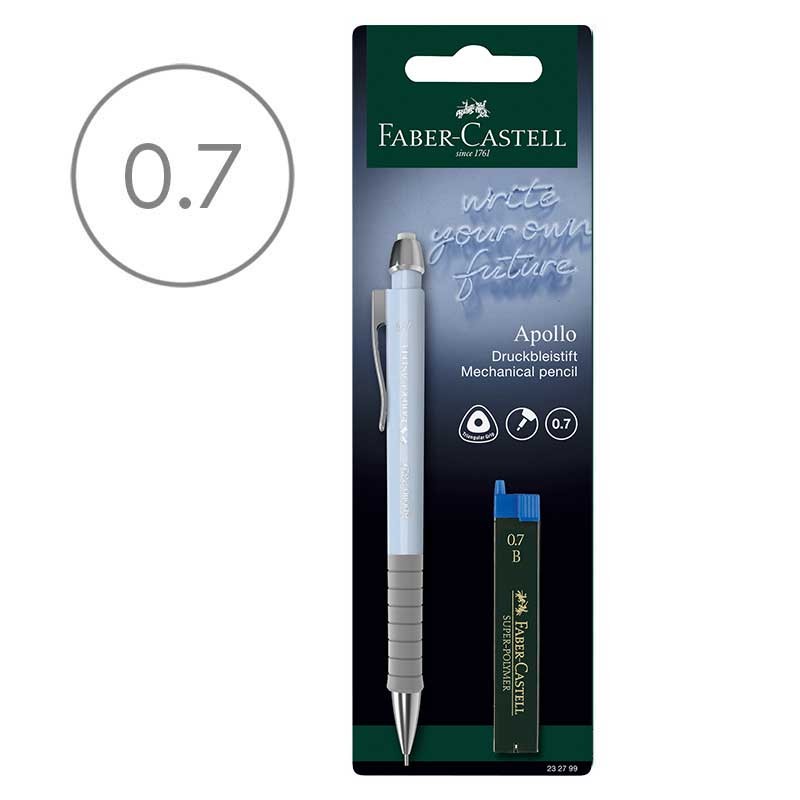 Ołówek automatyczny Faber-Castell Apollo 0.7 mm błękitny + wkłady 01
