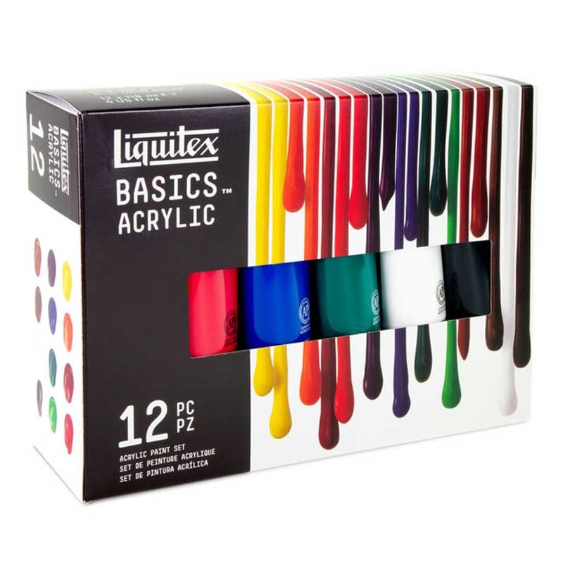 Farby akrylowe Liquitex Basics zestaw 12 x 118 ml 07