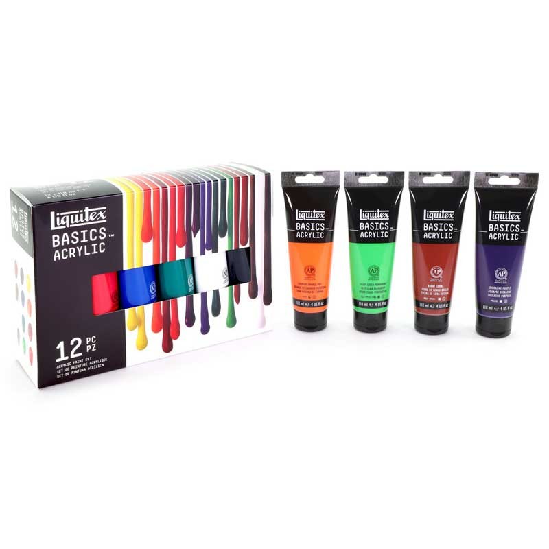 Farby akrylowe Liquitex Basics zestaw 12 x 118 ml 03