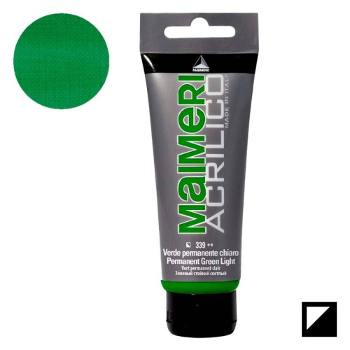 Farba akrylowa Maimeri Acrilico 200 ml - 339 Permanent green light