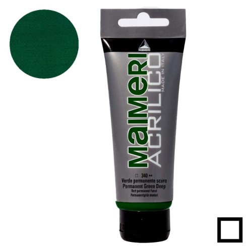Farba akrylowa Maimeri Acrilico 200 ml - 340 Permanent green deep