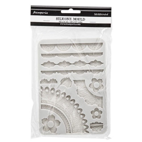 Foremka silikonowa Stamperia A5 - Create Happiness Secret Diary lace borders