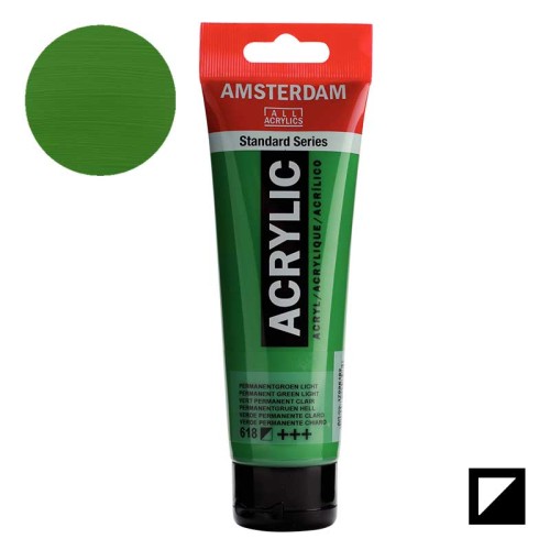 Farba akrylowa Amsterdam Acrylic 120 ml - 618 Permanent green light