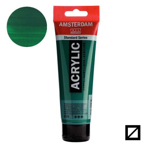 Farba akrylowa Amsterdam Acrylic 120 ml - 619 Permanent green deep