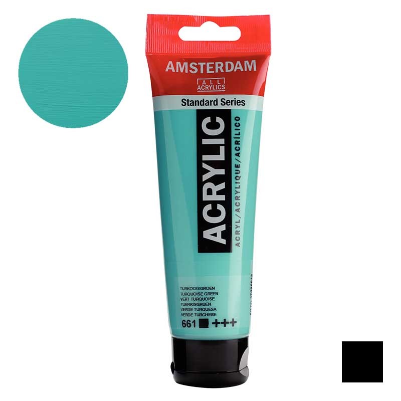 Farba akrylowa Amsterdam Acrylic 120 ml 661 Turquoise green 01