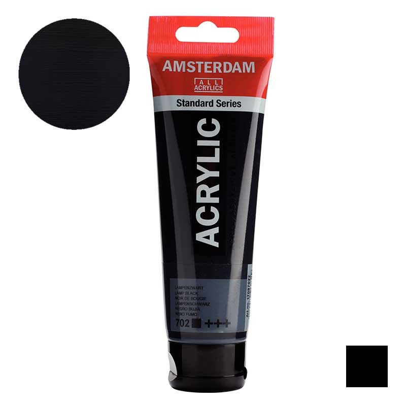 Farba akrylowa Amsterdam Acrylic 120 ml 702 Lamp black 01