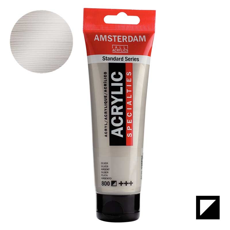 Farba akrylowa Amsterdam Acrylic 120 ml 800 Silver 01