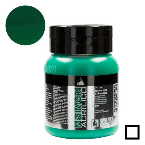 Farba akrylowa Maimeri Acrilico 500 ml - 340 Permanent green deep