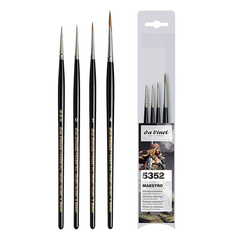 Pędzle-naturalne-do-figurek-i-miniatur-da-Vinci-MAESTRO-Tobolsky-Kolinsky-zestaw-5352-4-szt.-okrągłe.01