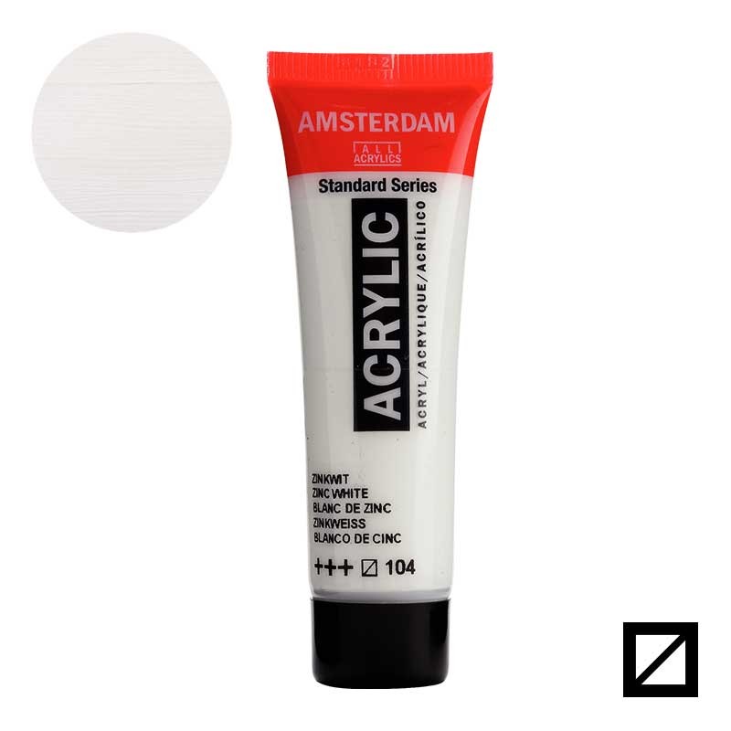 Farba akrylowa Amsterdam Acrylic 20 ml 104 Zinc white 01