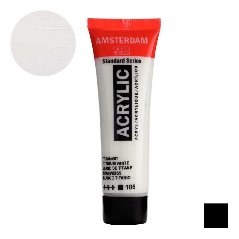 Farba akrylowa Amsterdam Acrylic 20 ml 105 Titanium White 01