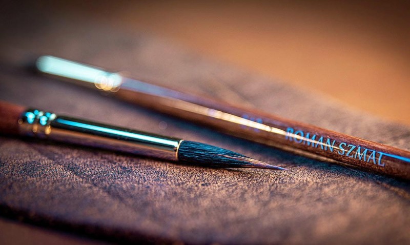 Pędzel naturalny do akwareli włosie sobola i wiewiórki Roman Szmal seria 912 - 12 - okrągły-04