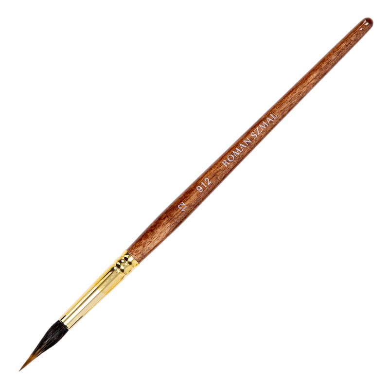 Pędzel naturalny do akwareli włosie sobola i wiewiórki Roman Szmal seria 912 - 12 - okrągły-01