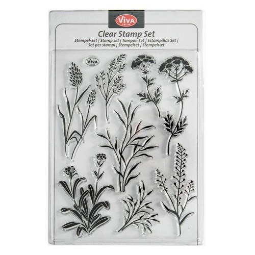 Stemple silikonowe transparentne Viva - Grasses