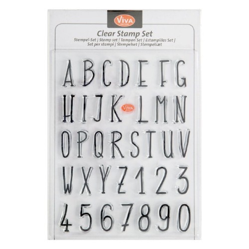 Stemple silikonowe transparentne Viva - Alfabet + cyfry