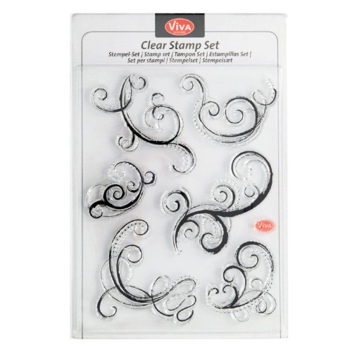 Stemple silikonowe transparentne Viva - Curlicues